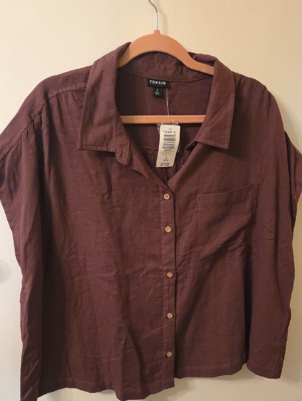torrid Womens Short-Sleeve Button-Down Shirt